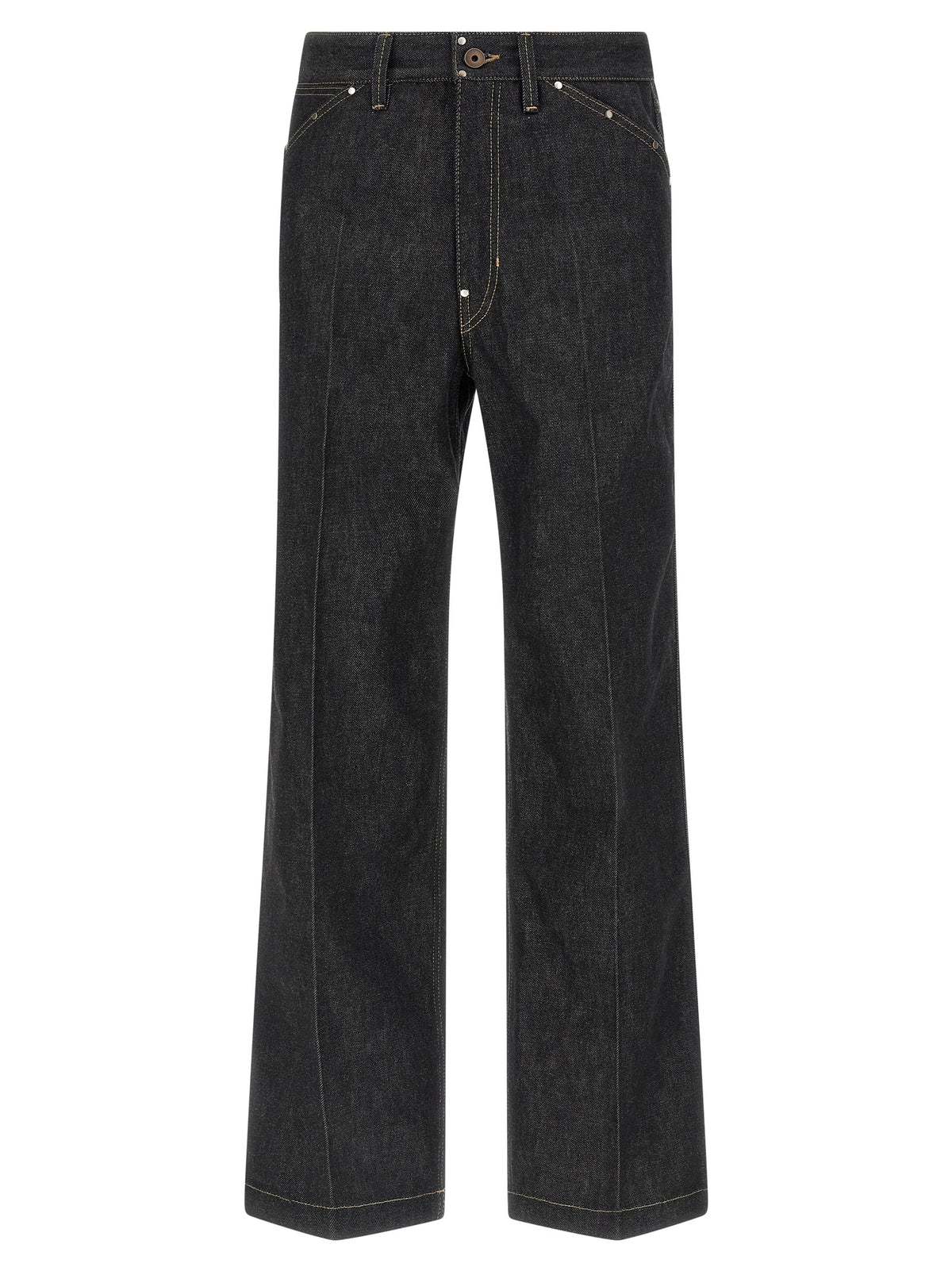LEMAIRE Black Cotton Wide-Leg Jeans - Timeless Luxury Denim