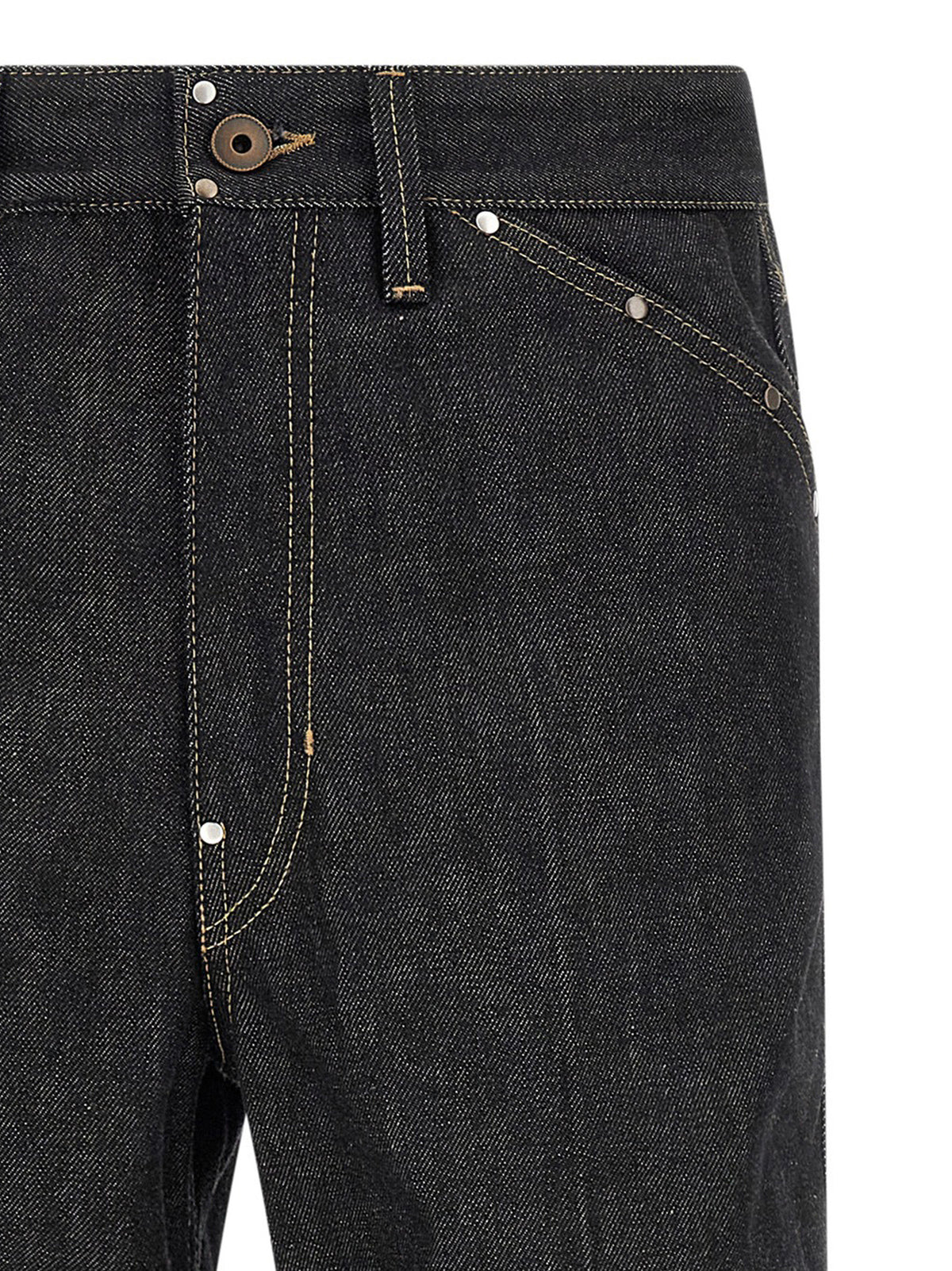 LEMAIRE Black Cotton Wide-Leg Jeans - Timeless Luxury Denim