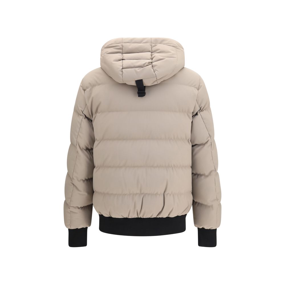 Moose Knuckles Luxe Beige Down Puffer Jacket for Timeless Elegance