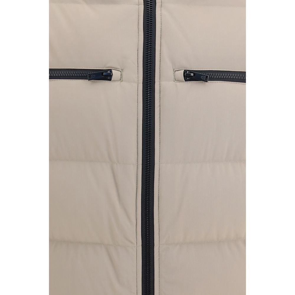 Moose Knuckles Luxe Beige Full-Length Down Puffer Jacket