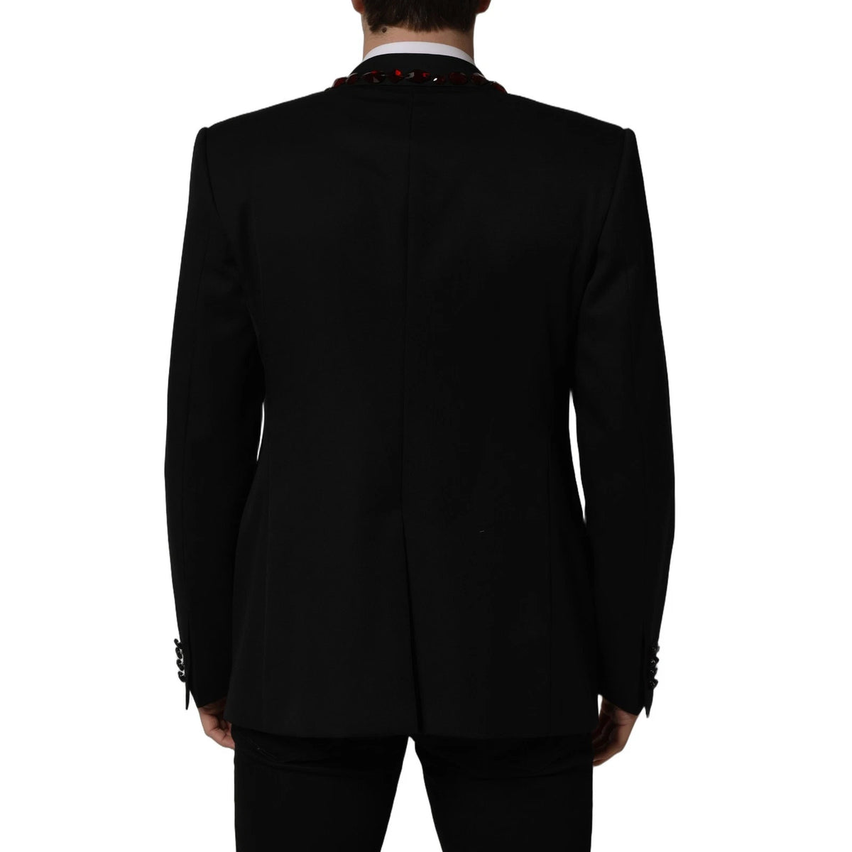 Dolce & Gabbana Black Crystal Embellished Blazer Jacket