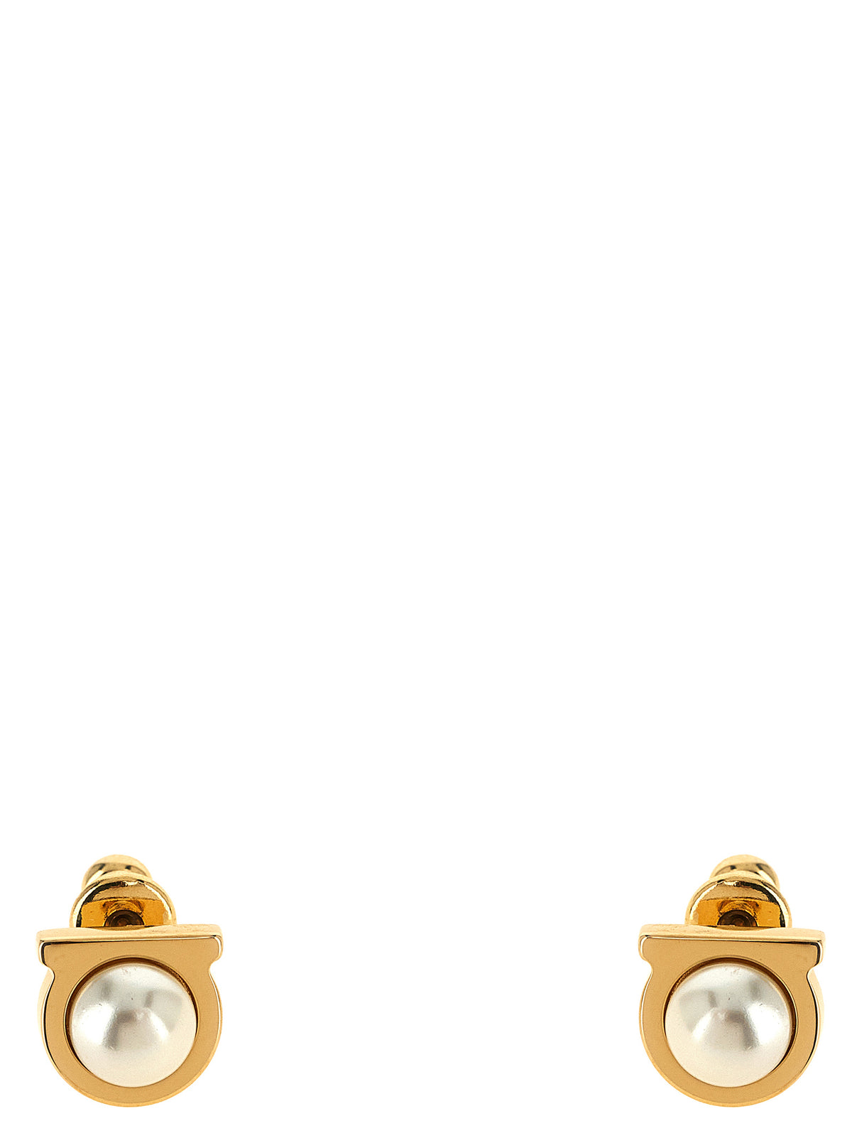 Ferragamo Gold Brass Earrings - Timeless Elegance Redefined