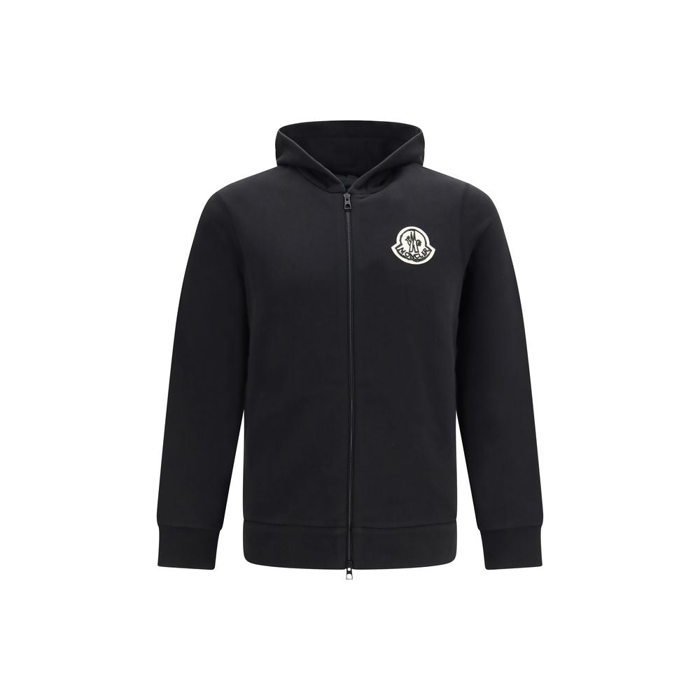 Moncler Black Cotton Sweatshirt - Luxe Comfort Redefined