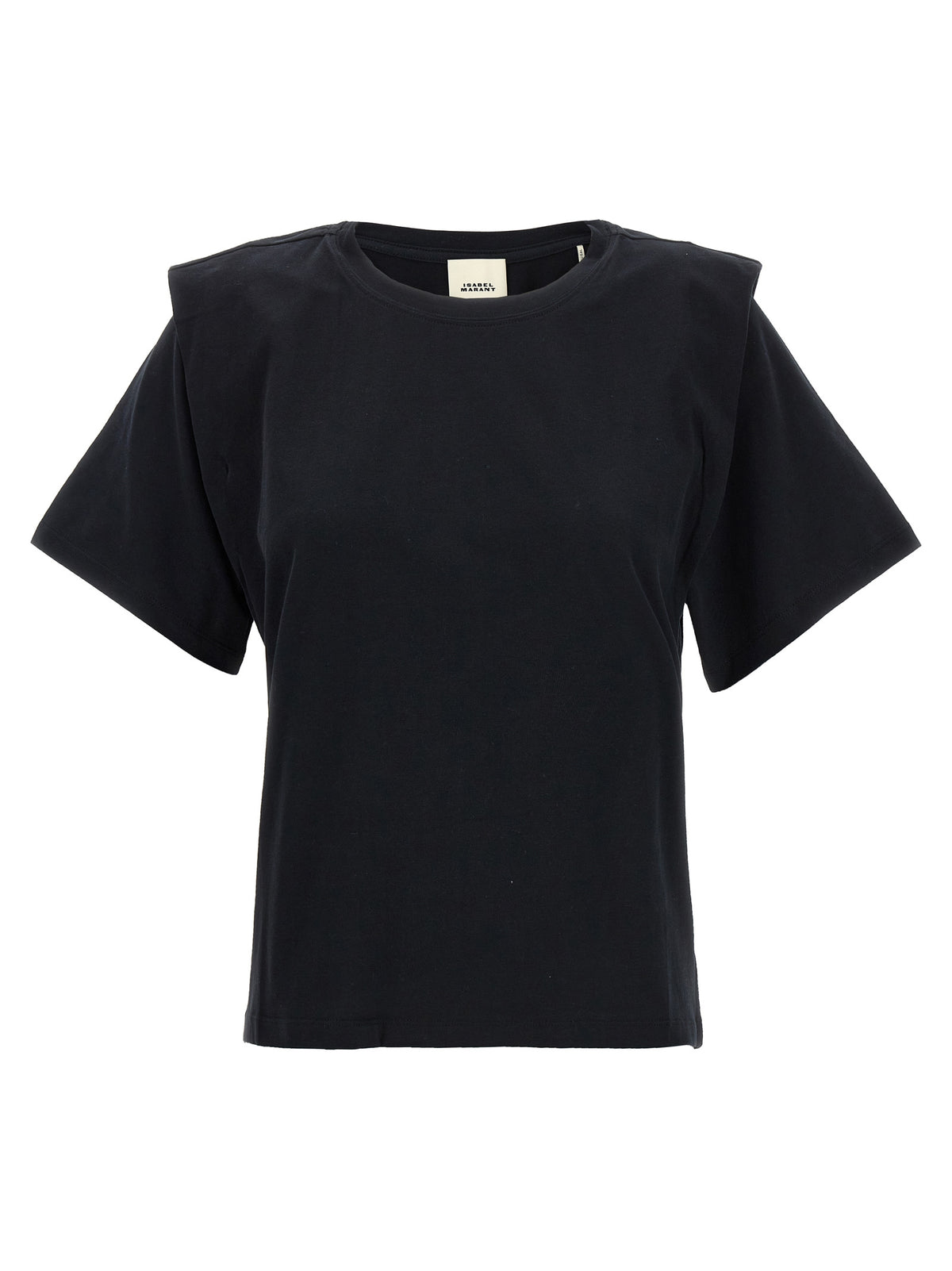 Discover the exquisite ‘Zelitos’ black cotton t-shirt by Isabel Marant, where bold sophistication meets effortless elegance, perfect for the discerning fashion connoisseur.