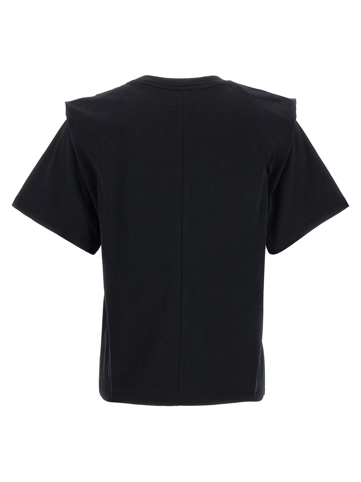 Indulge in the elegance of the Isabel Marant Zelitos Black Cotton T-Shirt, where exquisite craftsmanship meets bold sophistication, perfect for the discerning individual.