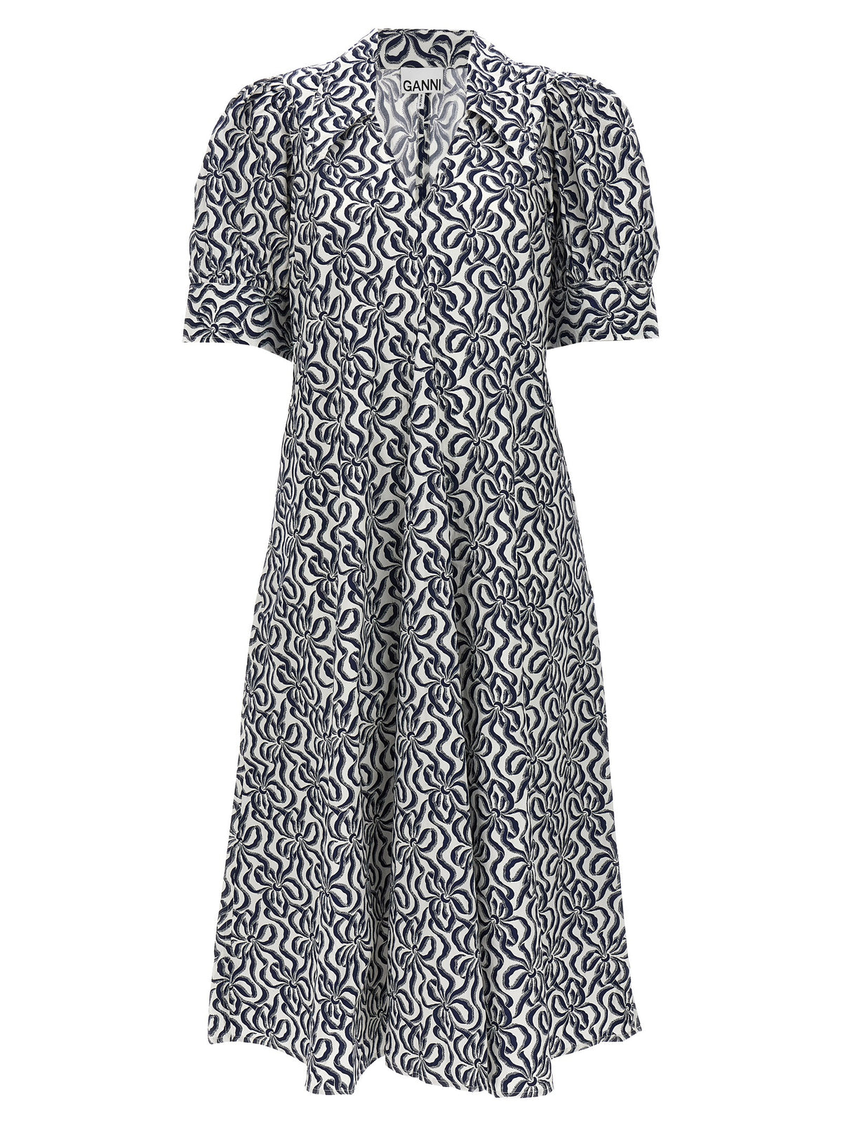 Elevate your wardrobe with the Ganni Multicolor Cotton Casual Dress, a stunning blend of bold design and luxurious comfort, perfect for the discerning fashion connoisseur.