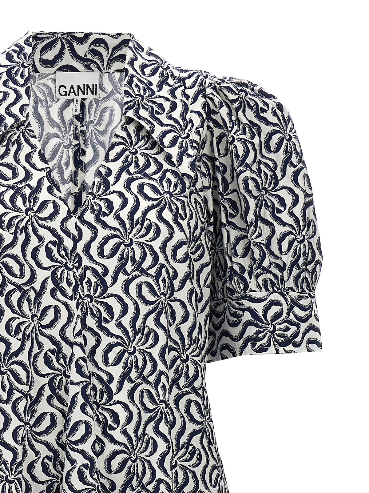 Elevate your wardrobe with GANNI's multicolor cotton casual dress, a masterpiece of chic design and effortless elegance, perfect for the discerning fashion connoisseur.
