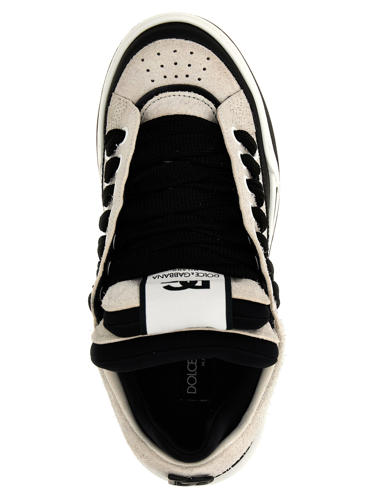 Step into a realm of elegance with Dolce & Gabbana's Bicolor Leather Athletic Sneakers, where luxurious materials meet contemporary design for the discerning individual.