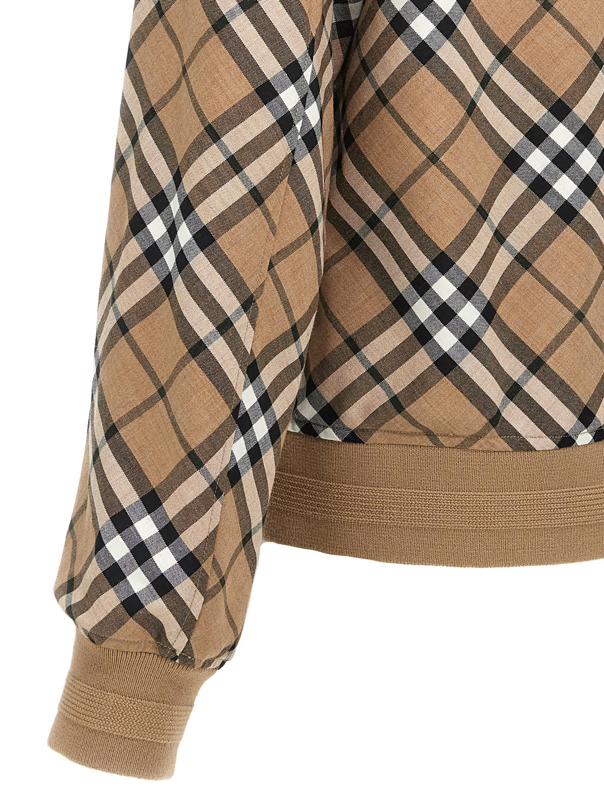 Elevate your style with the Burberry Multicolor Polyester Bomber, a fusion of timeless elegance and modern flair, crafted from a luxurious wool blend for the discerning fashion connoisseur.