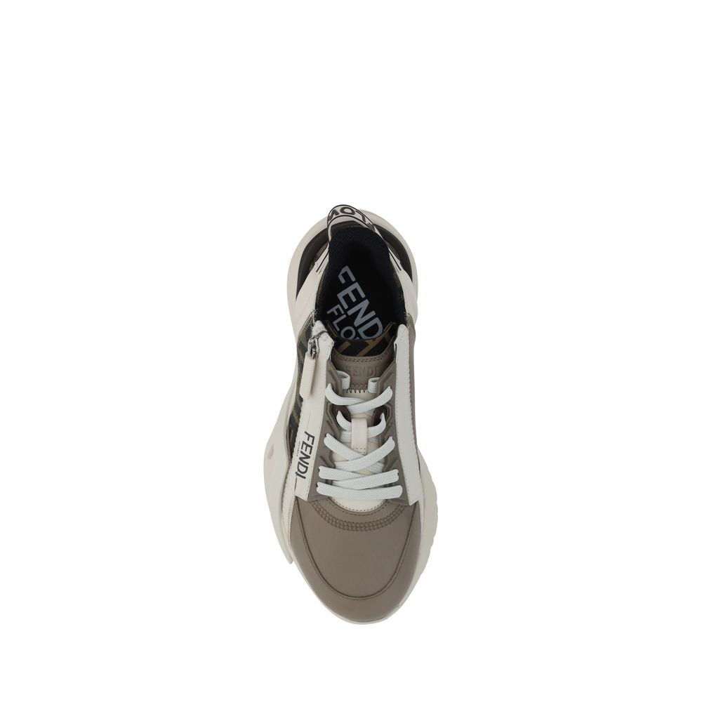 Step into a realm of elegance with Fendi's Brown Calf Leather Bos Taurus Athletic Sneakers, where contemporary design meets unparalleled craftsmanship for the discerning individual.