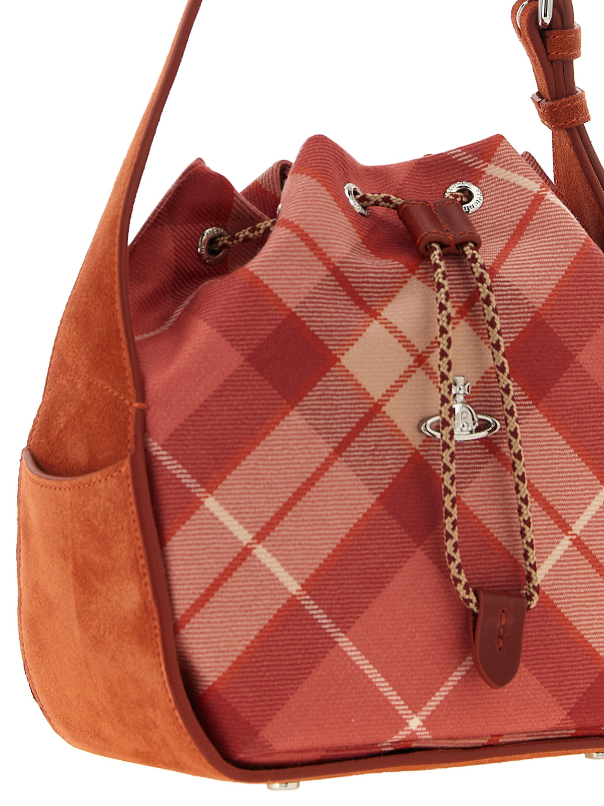Elevate your style with the Vivienne Westwood Multicolor Wool Shoulder Bag, a stunning blend of structured elegance and vibrant tartan, crafted for the discerning fashion connoisseur.