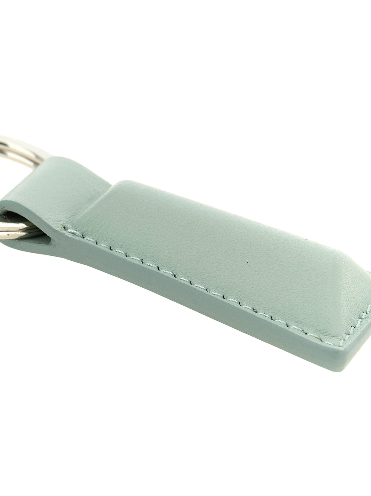 Discover the Jil Sander Bicolor Calfskin Keychain, a masterpiece of minimalist elegance crafted from premium jade green calfskin, perfect for those who appreciate refined luxury.