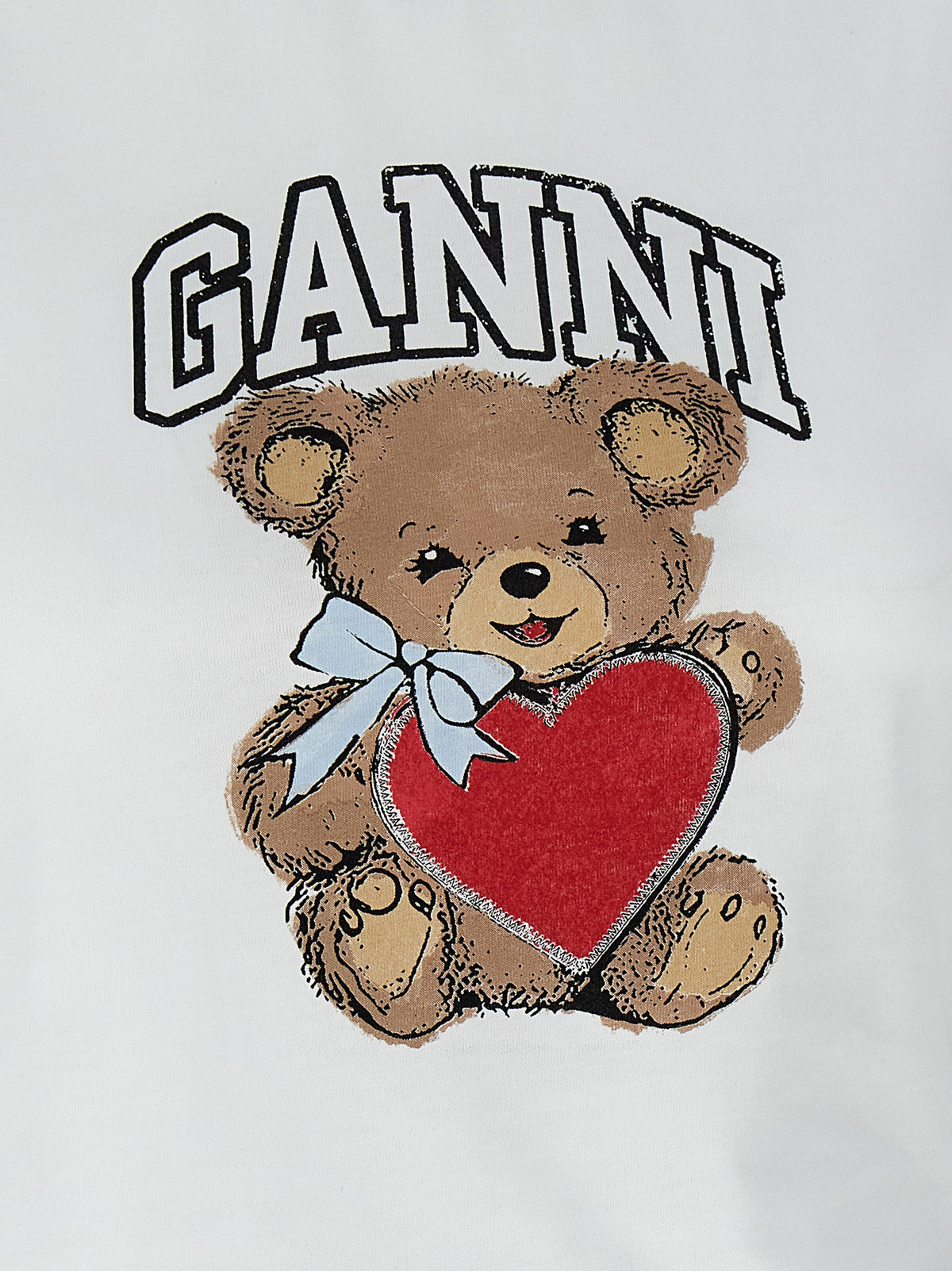 Ganni Bear Print T-Shirt - Effortless Luxury in Organic Cotton