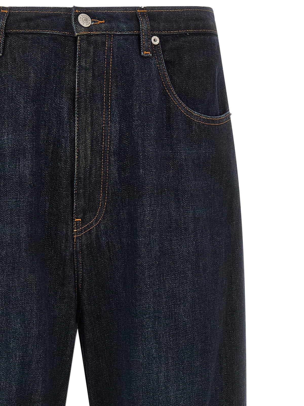 MM6 Maison Margiela Blue Cotton Wide-Leg Jeans - Luxe Denim