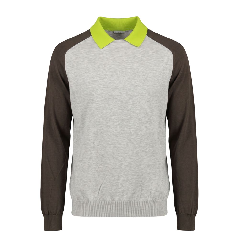 Malo Grey Cotton Sweater - Elevate Your Luxe Wardrobe