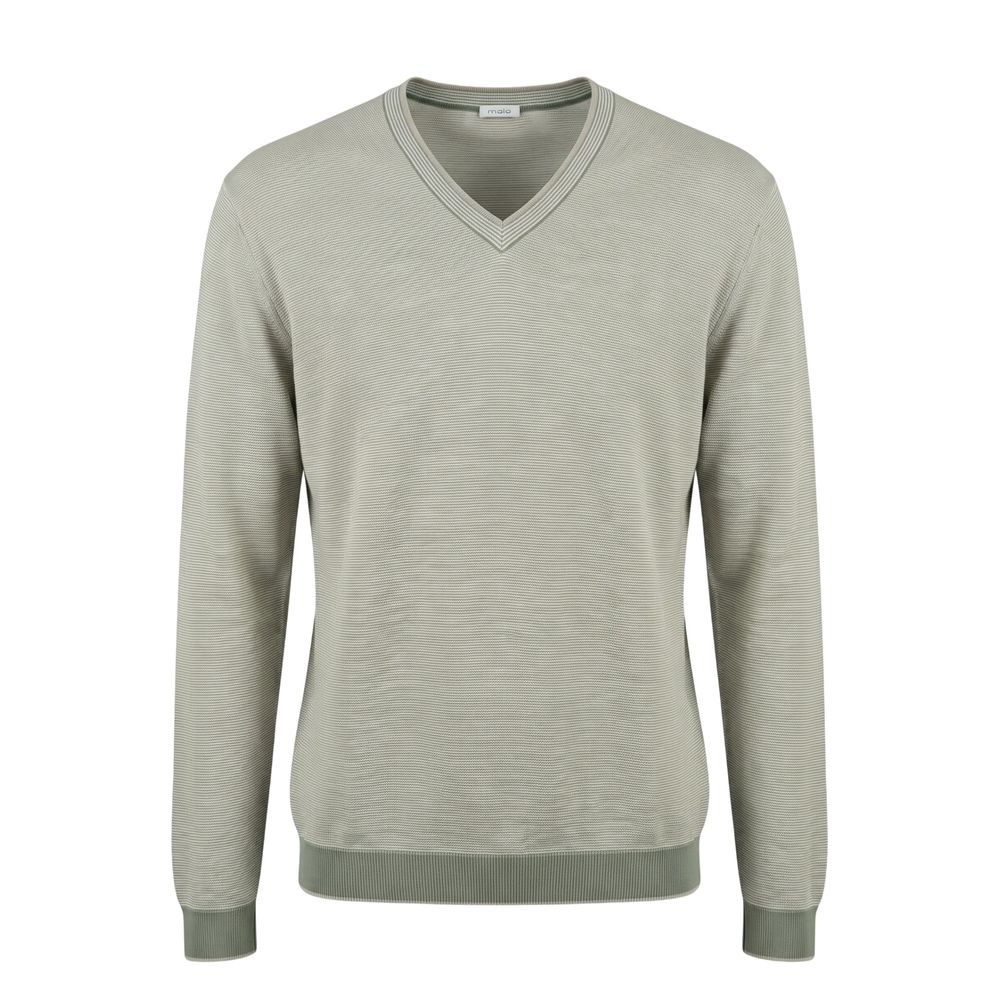 Malo V-neck Sweater - Timeless Luxury in Green Cotton