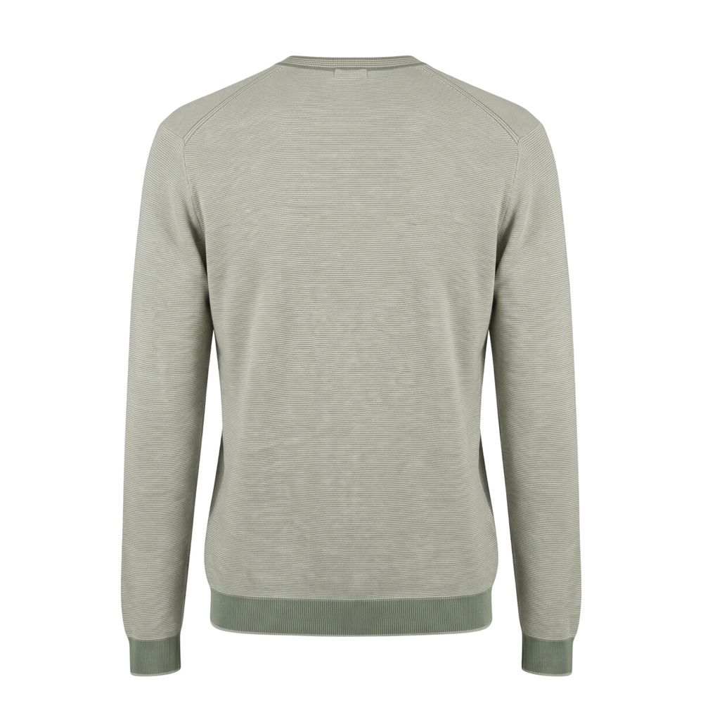 Malo Green Cotton V-Neck Sweater - Timeless Luxury Fashion