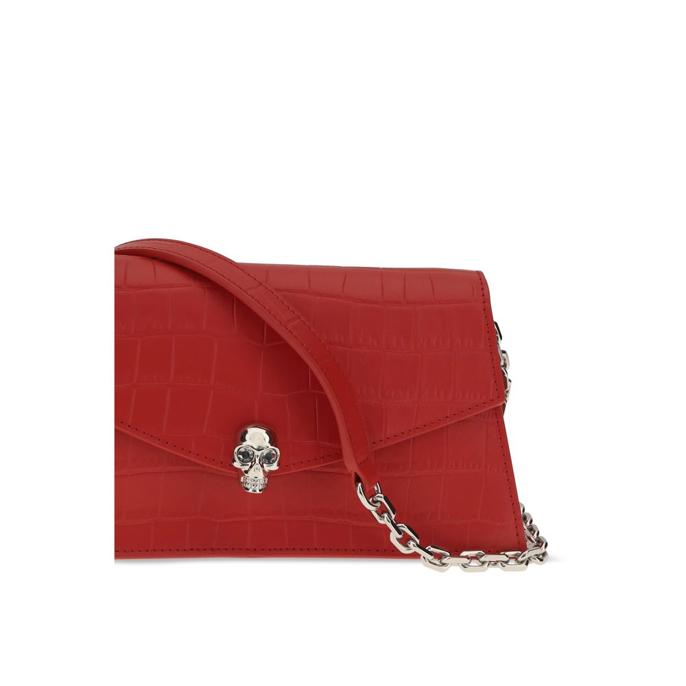 Alexander McQueen Mini Skull Clutch - Exquisite Red Calf Leather