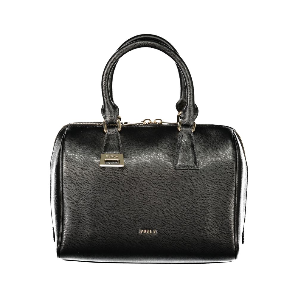 Furla Black Leather Olivia M Boston Bag - Timeless Luxury Elegance