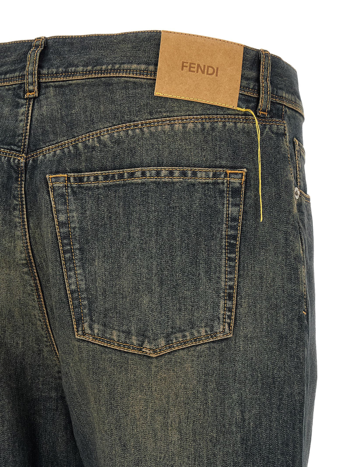 Discover the allure of Fendi Blue Cotton Straight-Leg Jeans, where sustainable luxury meets impeccable craftsmanship, elevating your wardrobe with timeless elegance.