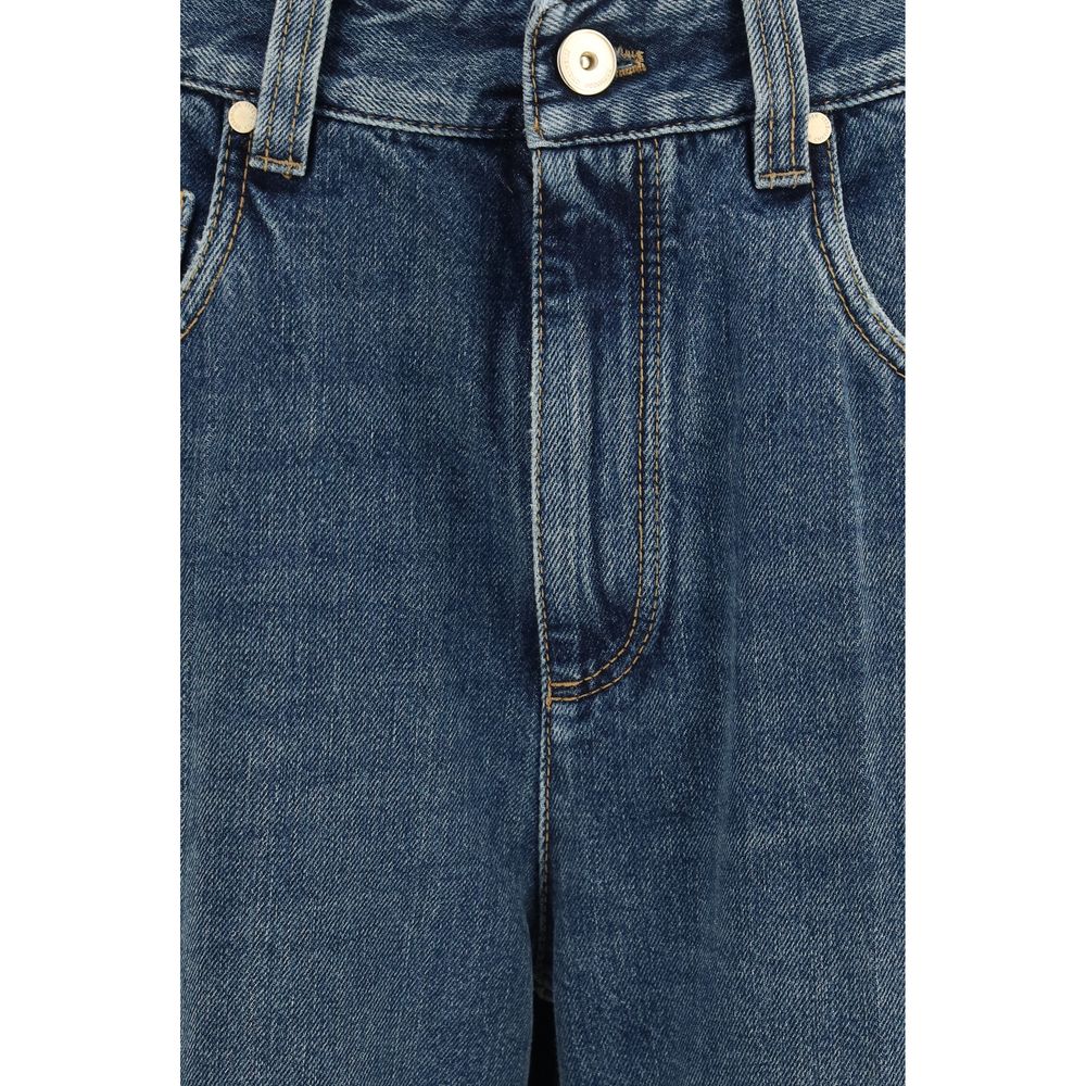 Elevate your style with Brunello Cucinelli's Blue Cotton Relaxed Fit Jeans, where exquisite craftsmanship meets vintage allure, redefining luxury denim for the discerning individual.