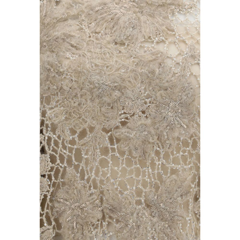 Indulge in the Whispering Bloom Embroidery Sweatshirt by Brunello Cucinelli, where exquisite mohair and wool craftsmanship meets timeless elegance for the discerning individual.