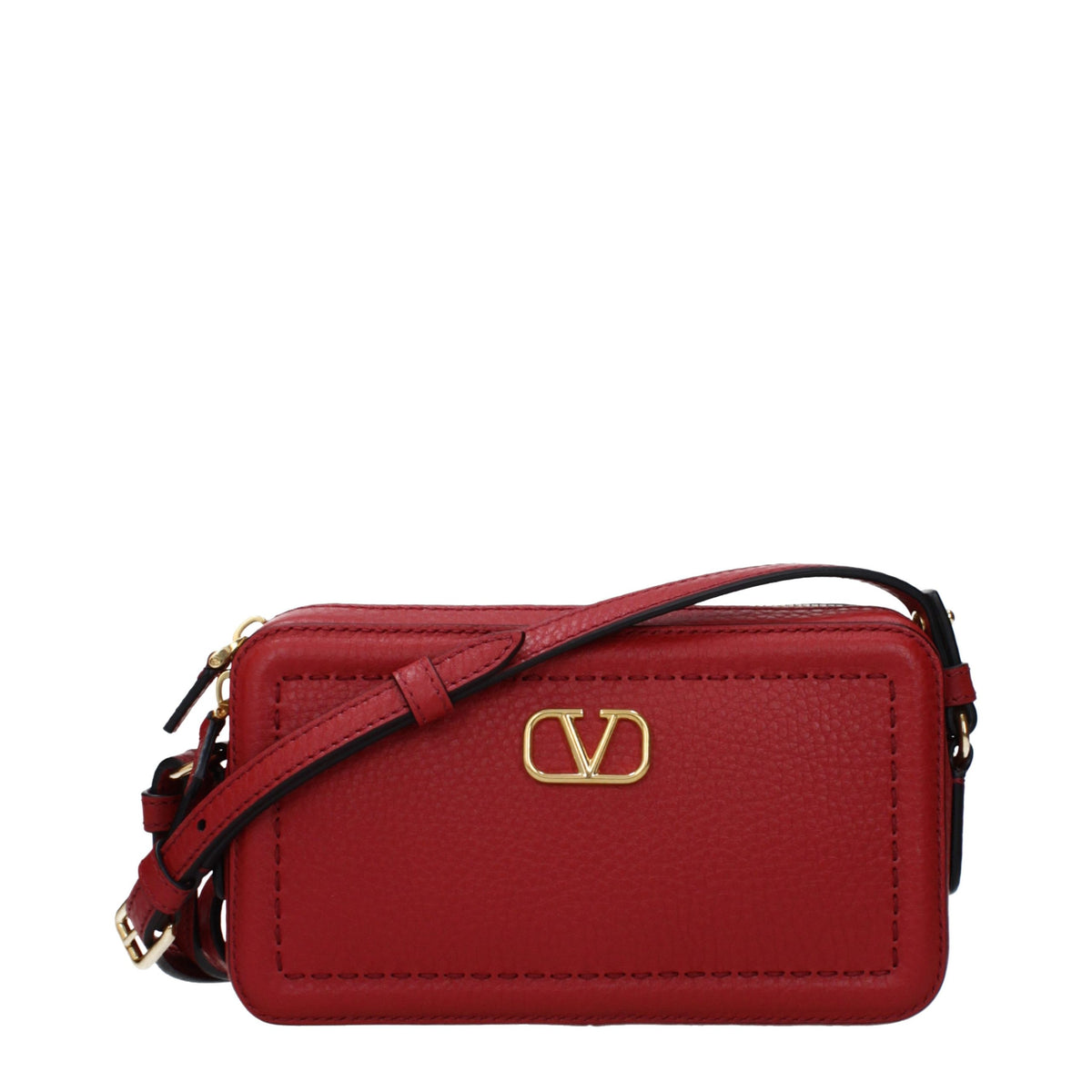 Discover the Valentino Garavani Red Leather Crossbody Bag, a masterpiece of craftsmanship that embodies elegance and sophistication for the discerning individual.