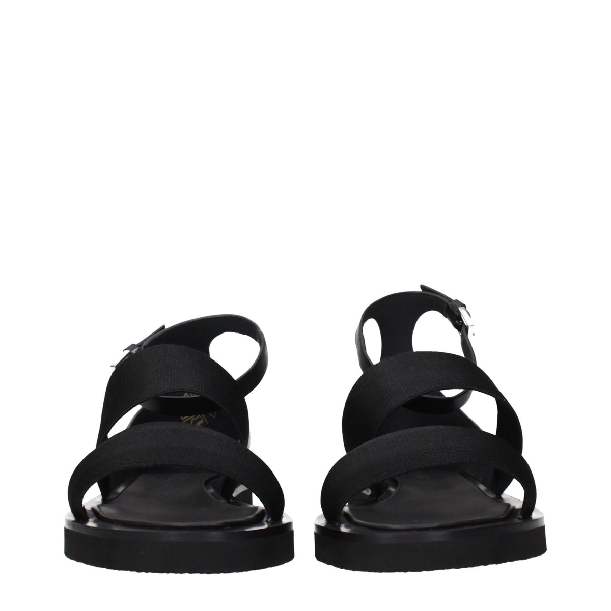 Step into the realm of elegance with Max Mara Black Fabric Flat Sandals, where timeless craftsmanship meets effortless luxury, perfect for the discerning individual.