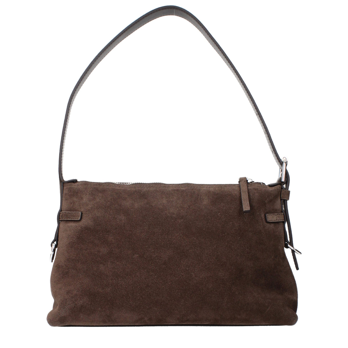 Elevate your style with the Givenchy Brown Leather Shoulder Bag, a masterpiece of suede craftsmanship that embodies timeless luxury and sophisticated allure.