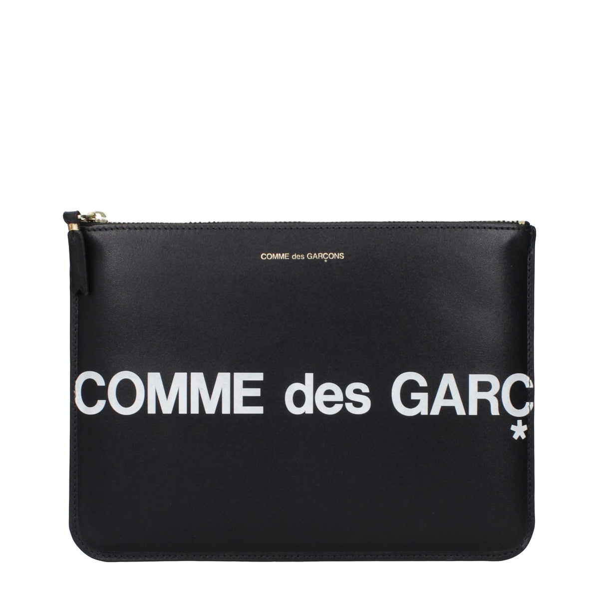 Elevate your style with the Comme Des Garçons Black Leather Clutch Bag, a timeless accessory that embodies sophistication and exquisite craftsmanship for the discerning individual.