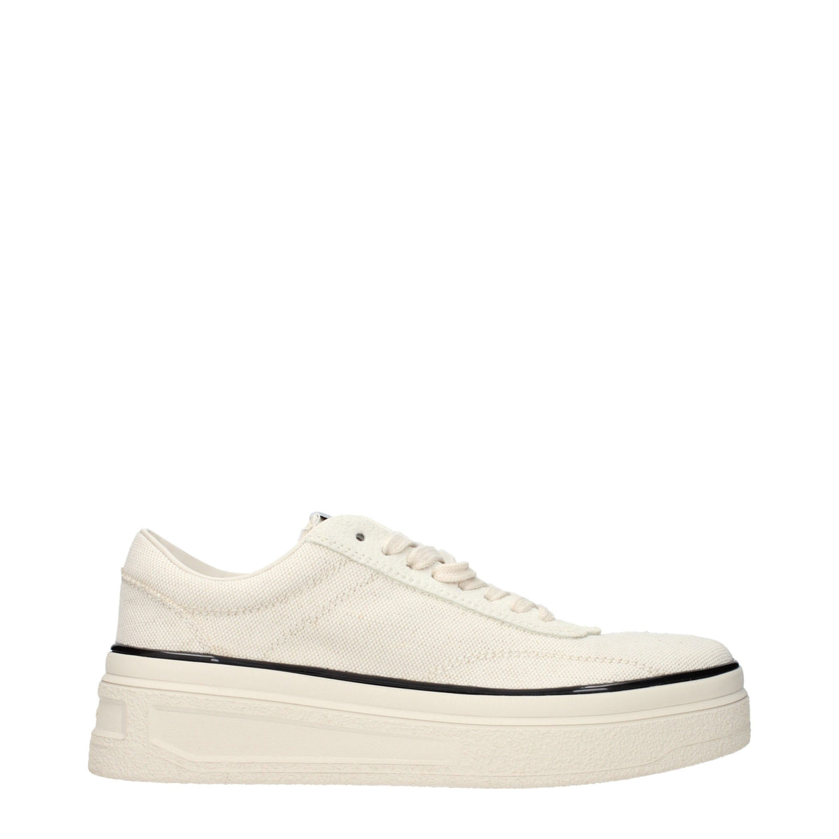 Experience the exquisite allure of Jil Sander's Beige Fabric Platform Sneakers, where luxurious craftsmanship meets timeless elegance, perfect for the discerning connoisseur.