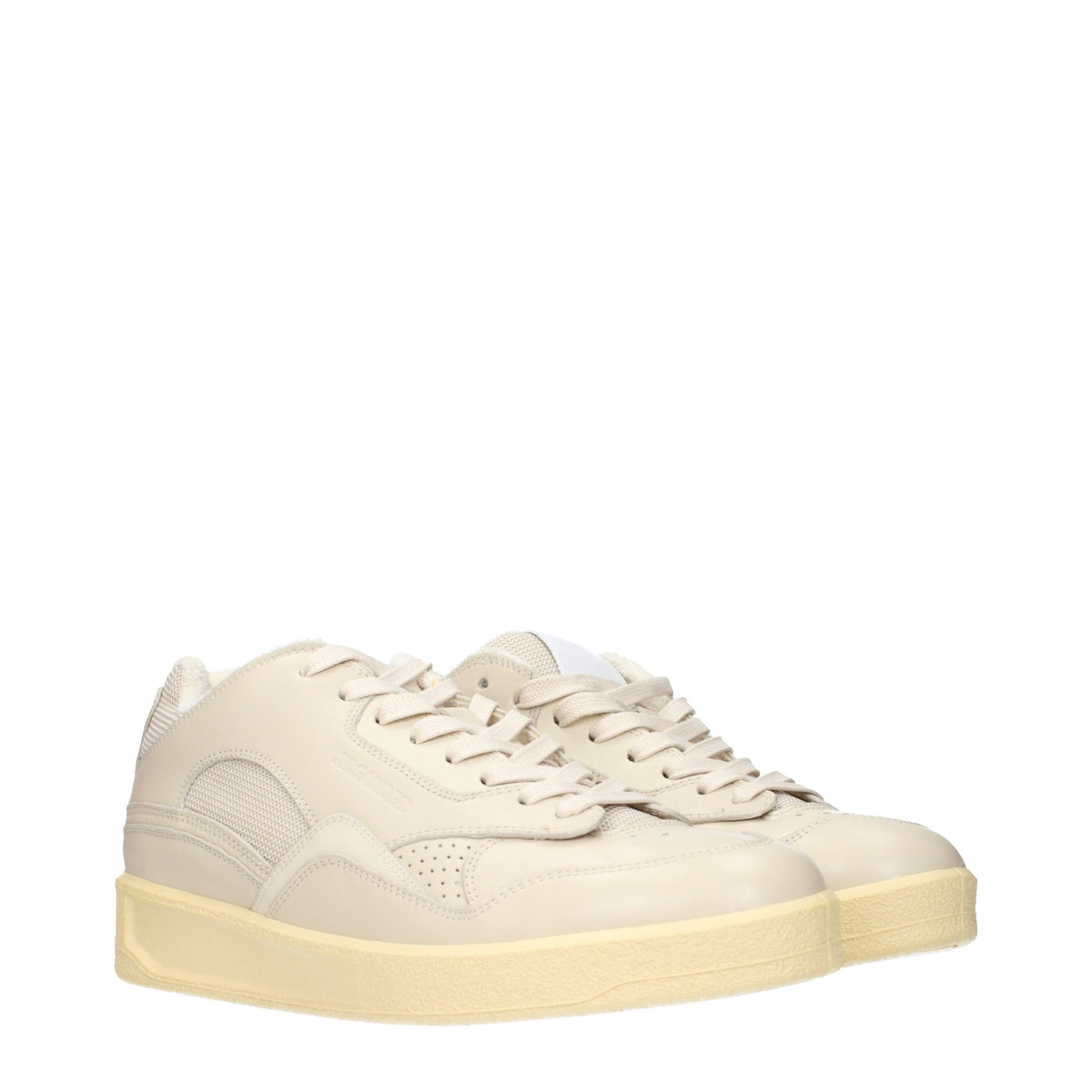 Discover the Jil Sander Beige Leather Low Top Sneakers, where exquisite craftsmanship meets timeless elegance, perfect for the discerning individual seeking refined style.