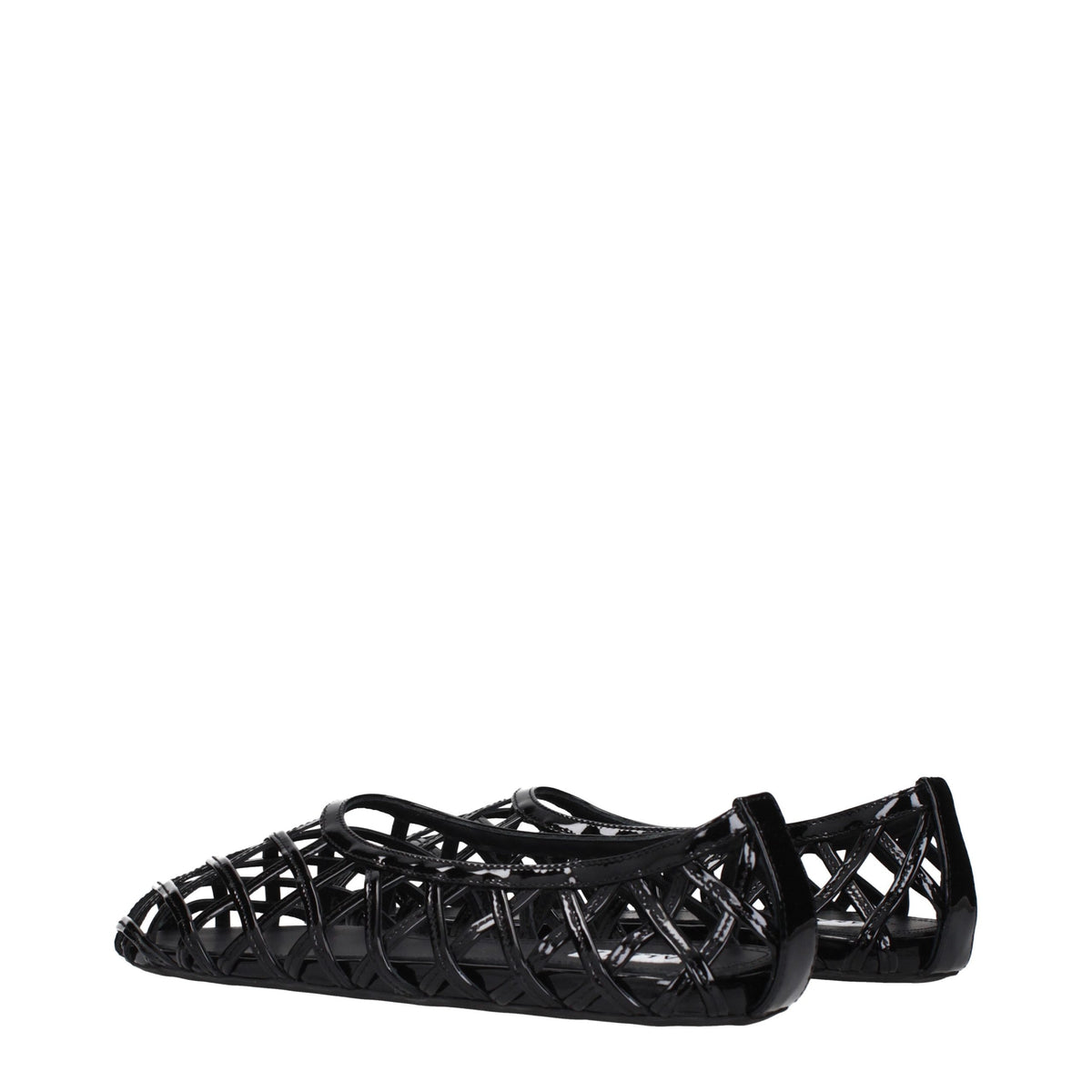 Step into the allure of Alaïa Black Leather Ballet Flats, where exquisite patent leather meets timeless design, embodying sophistication and elegance for the discerning individual.