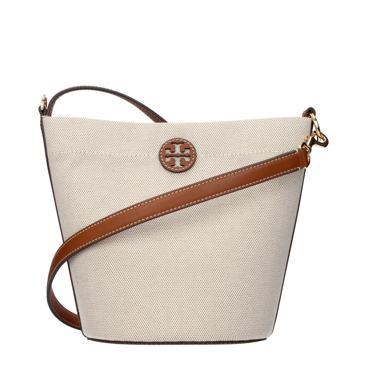Indulge in the Tory Burch Beige Fabric Crossbody Bag, a timeless luxury accessory that embodies exquisite craftsmanship and sophisticated elegance for every occasion.