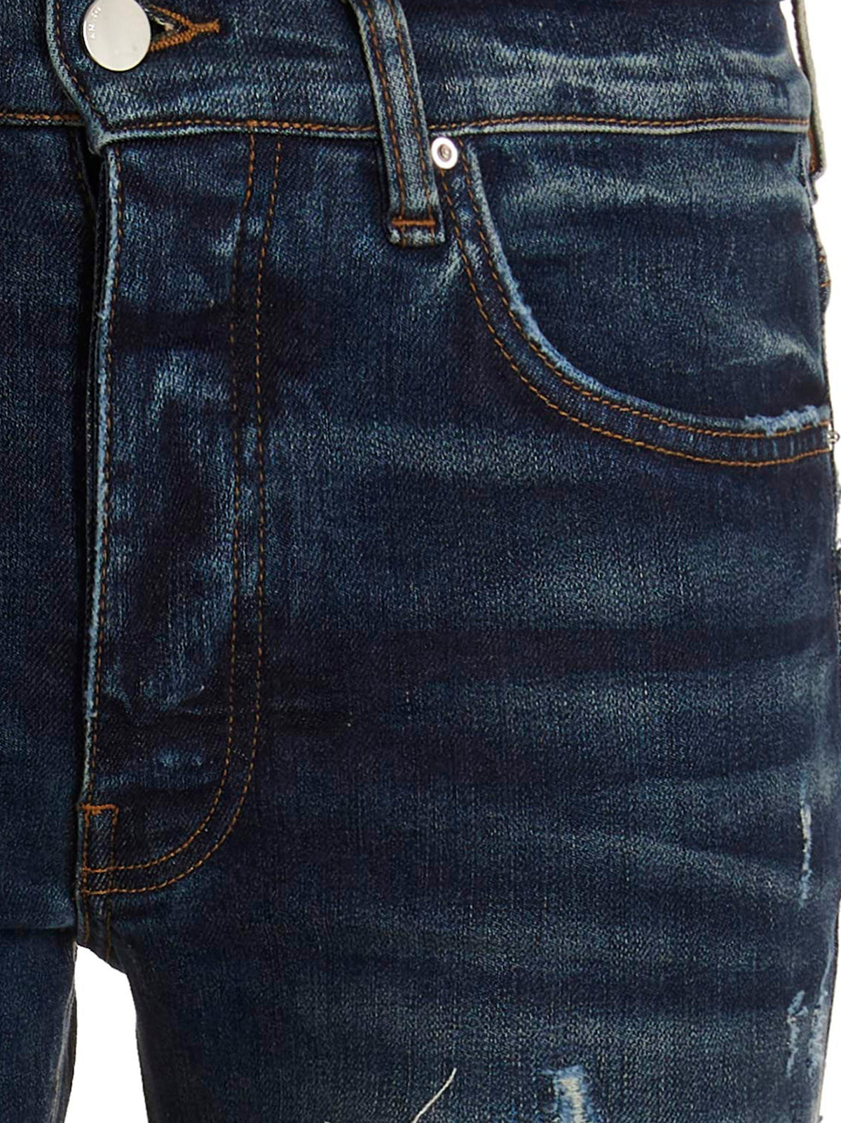 Experience the allure of Amiri Blue Cotton Skinny Jeans, where exquisite craftsmanship meets bold style, elevating your wardrobe to new heights of luxury.