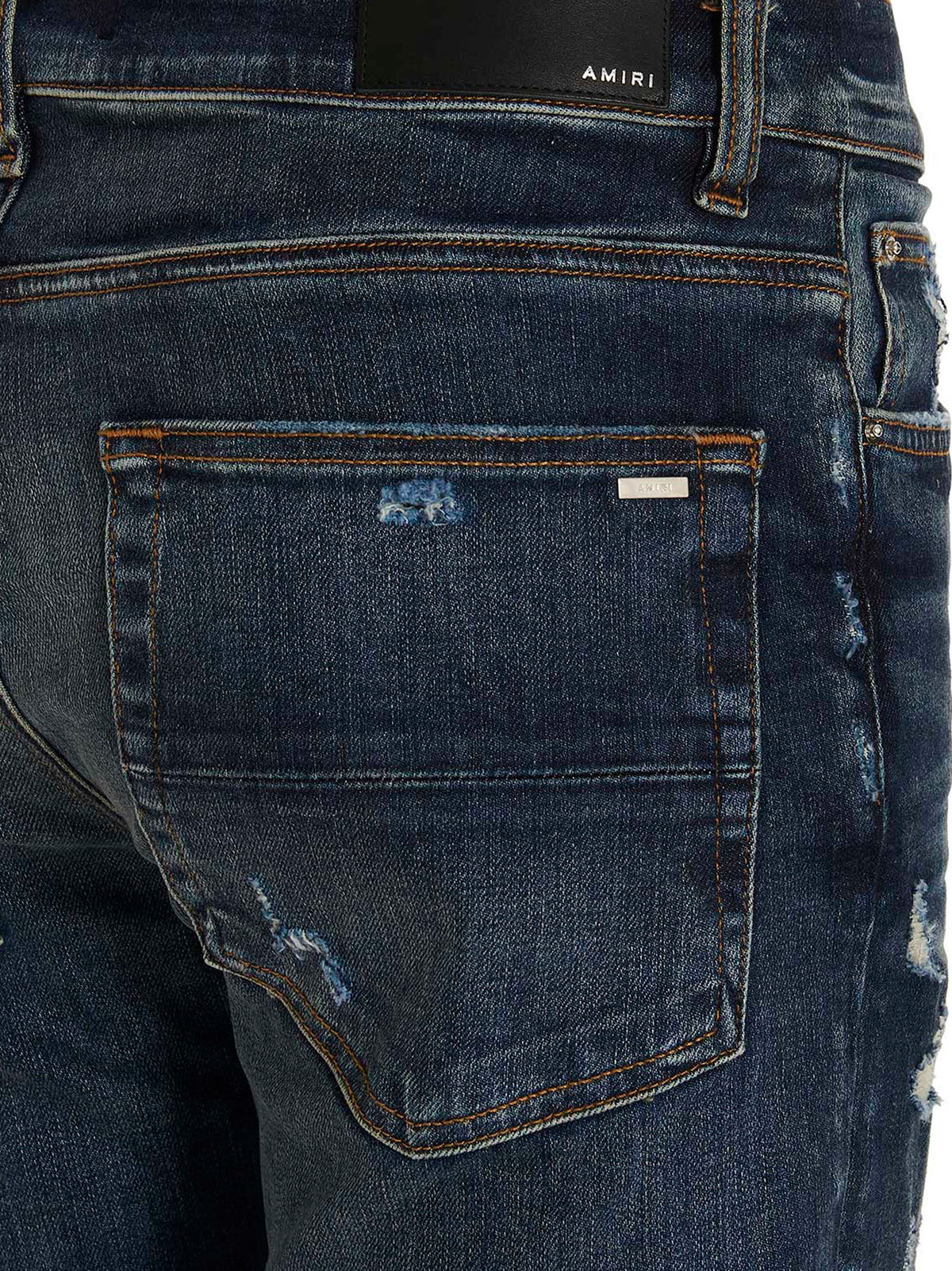 Elevate your style with Amiri Blue Cotton Skinny Jeans, where luxurious craftsmanship meets bold design, perfect for those who embody sophistication and confidence.