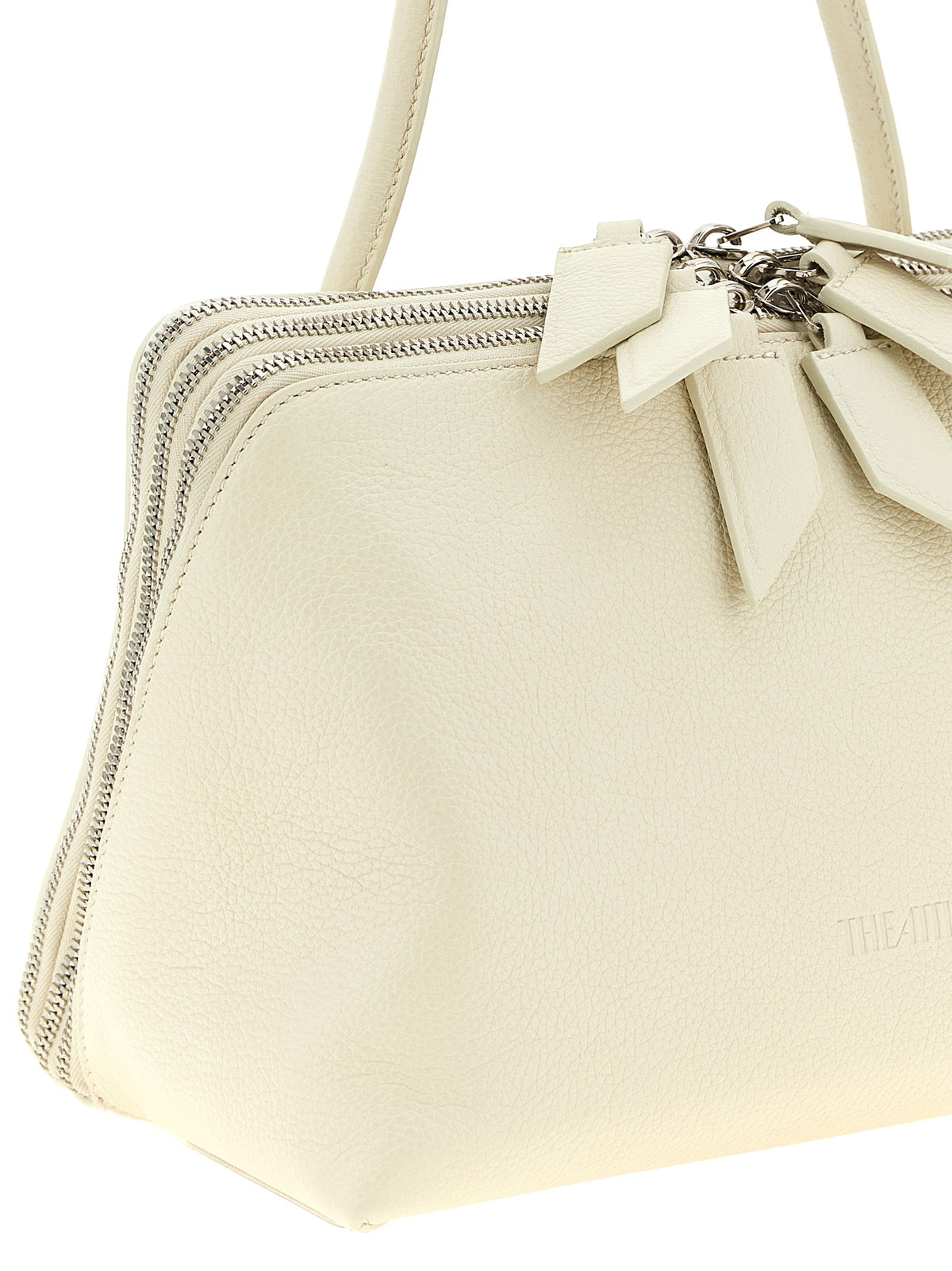 Elevate your style with The Attico White Calfskin Shoulder Bag, a sculptural masterpiece of premium leather, embodying sophistication and timeless elegance.