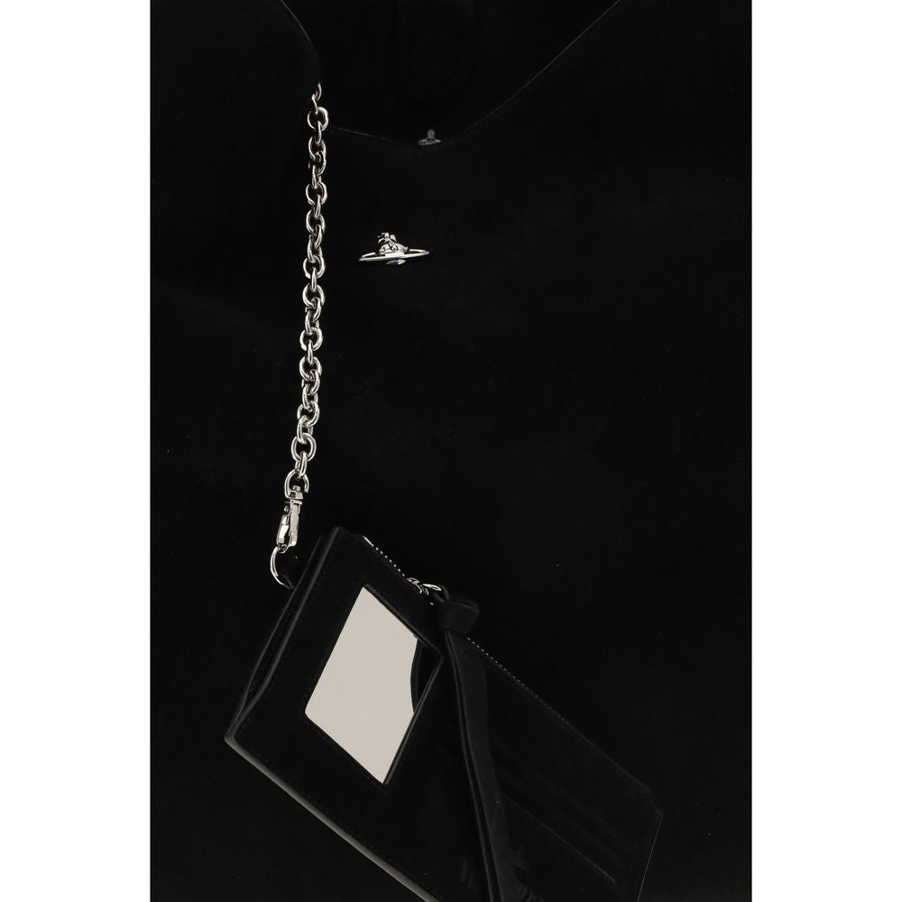 Vivienne Westwood Black Suede Leather Shoulder Bag - Luxury Redefined
