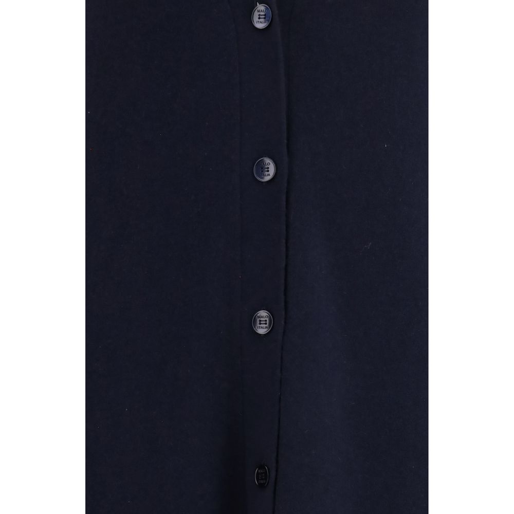Malo Blue Cashmere Cardigan - Luxe Elegance for Timeless Style