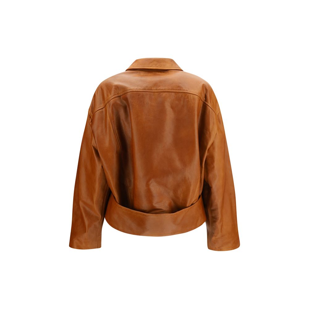 Marni Brown Calf Leather Bos Taurus Jacket - Exquisite Luxury Fashion