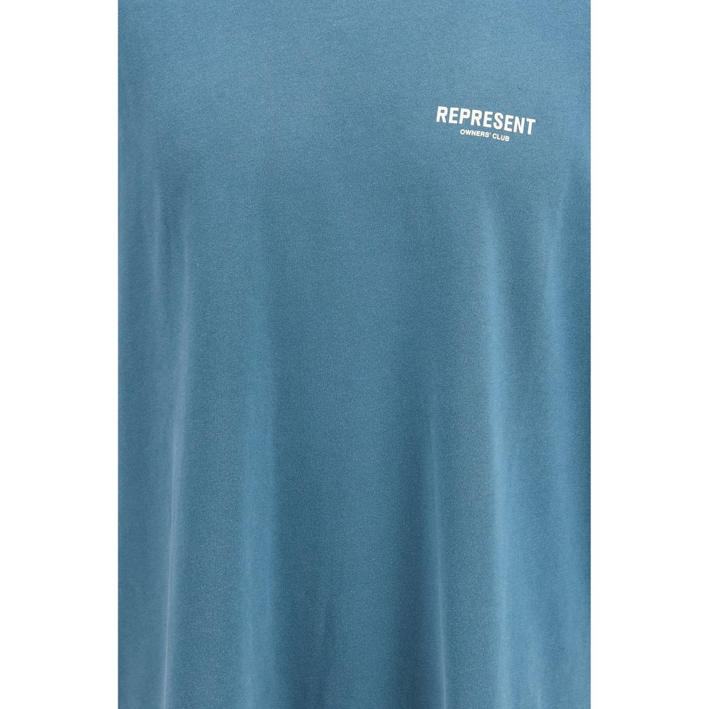 Represent Blue Cotton T-Shirt - Timeless Luxury for All