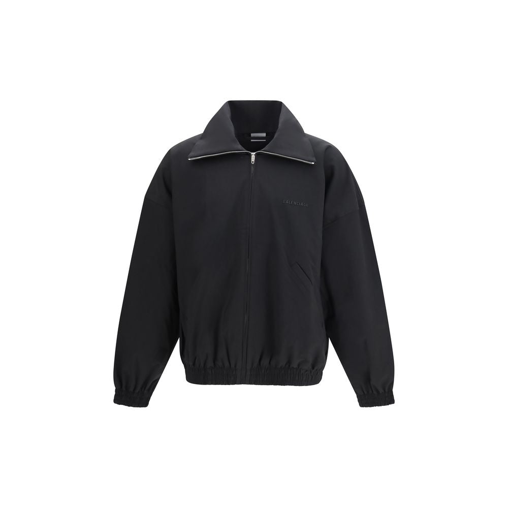 Balenciaga Black Cotton Full-Length Jacket - Timeless Elegance