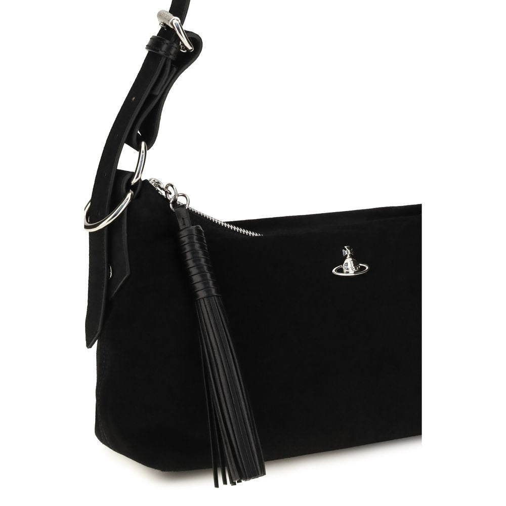 Vivienne Westwood Black Suede Shoulder Bag - Timeless Elegance