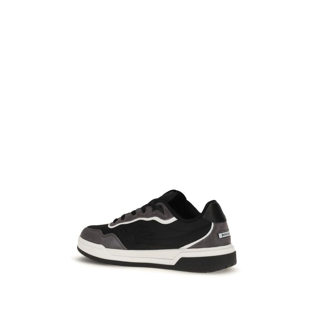 Palm Angels Low Top Sneakers in Black Calf Leather - Luxury Footwear