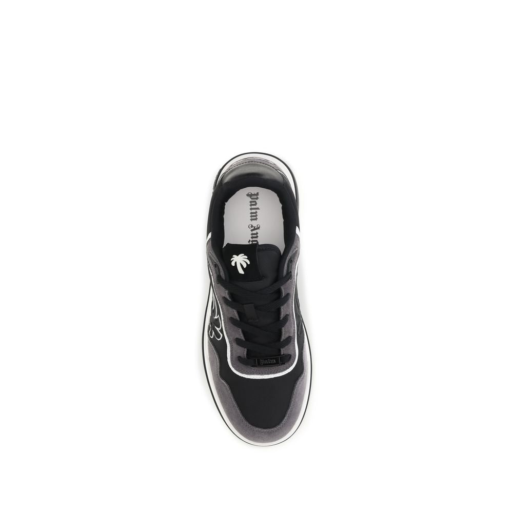 Palm Angels Low Top Sneakers in Black Calf Leather - Luxury Footwear