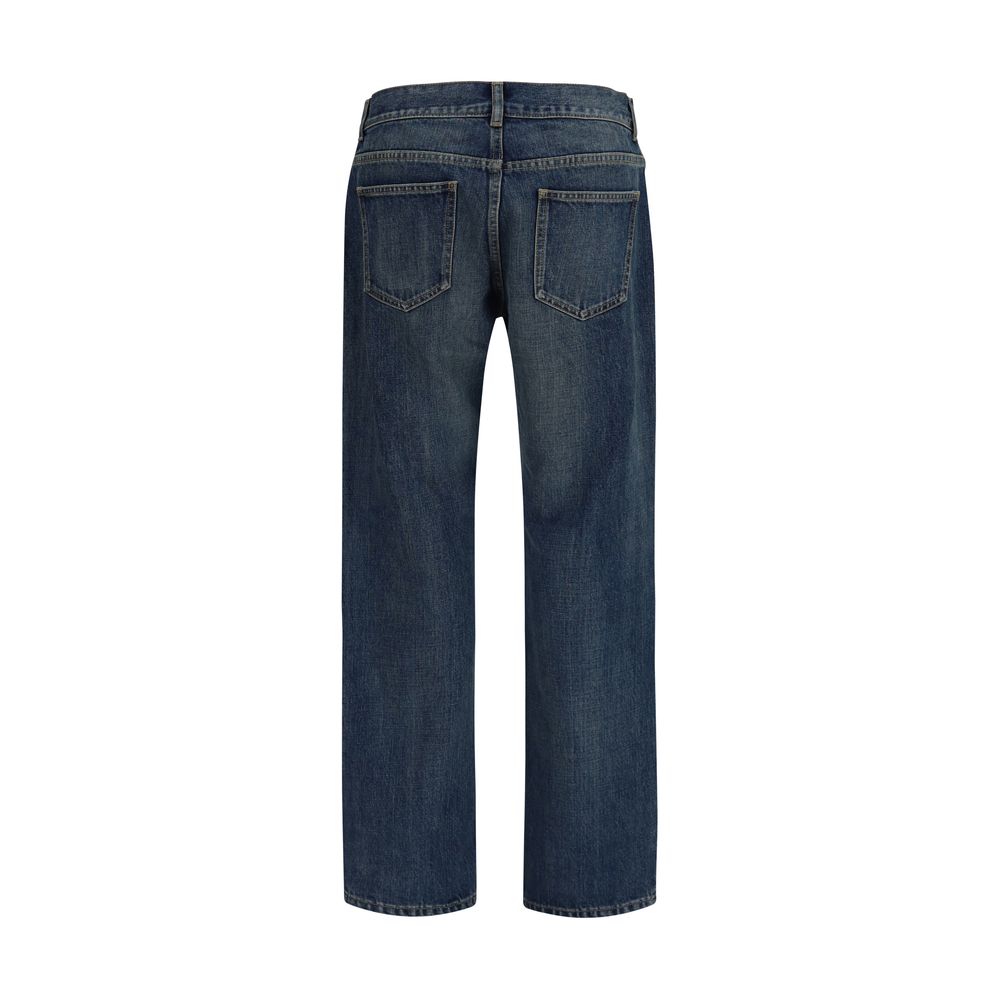 The Row Blue Cotton Relaxed Fit Jeans - Timeless Luxury Denim