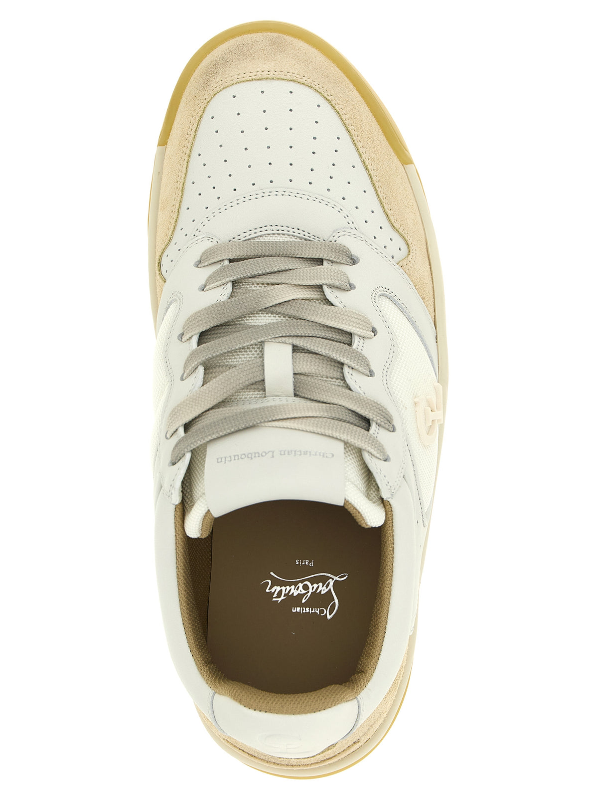 Christian Louboutin Beige Calfskin Low Top Sneakers - Luxury Style