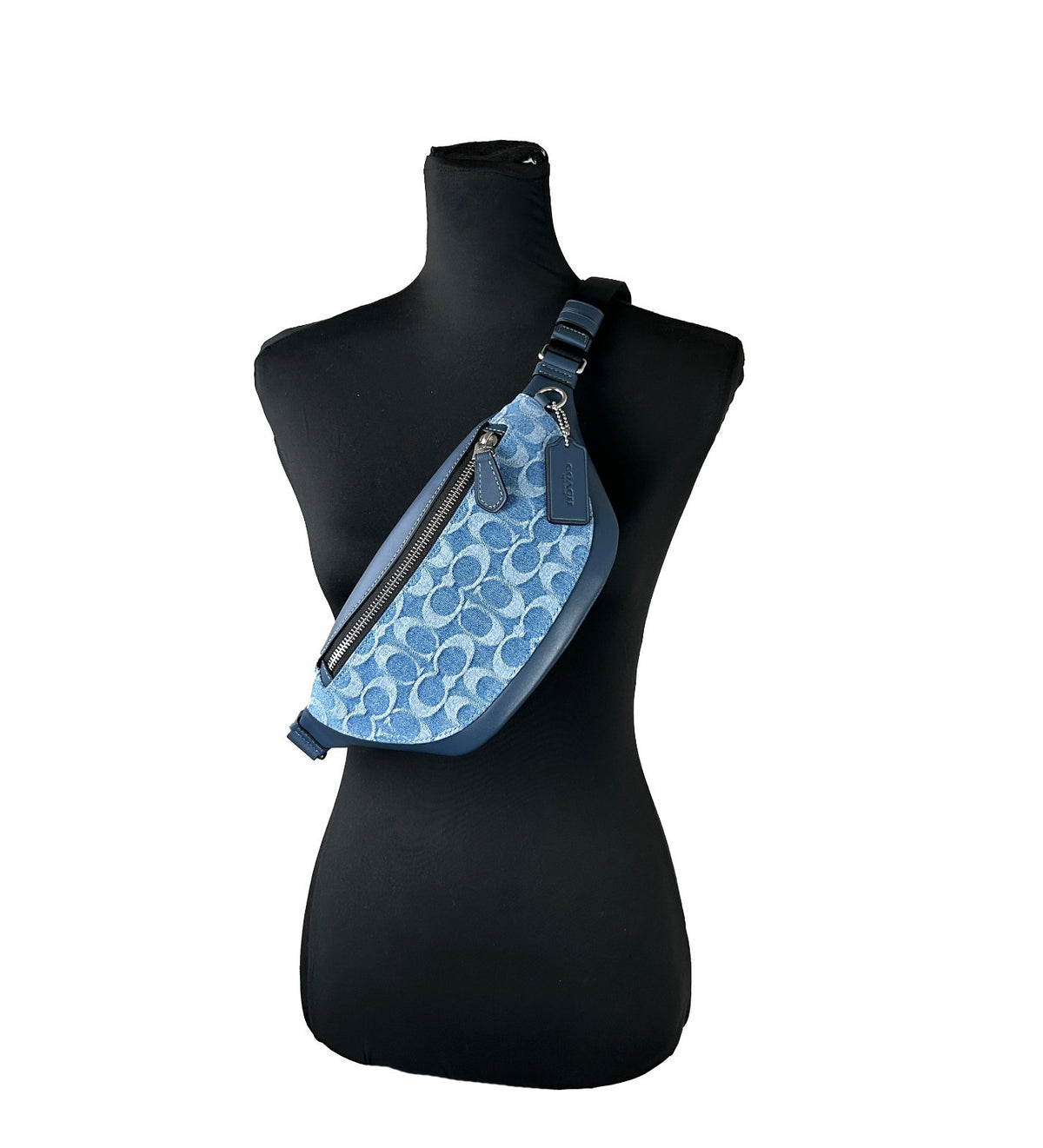COACH Warren Mini Signature Denim Fanny Belt Bag - Luxe Elegance