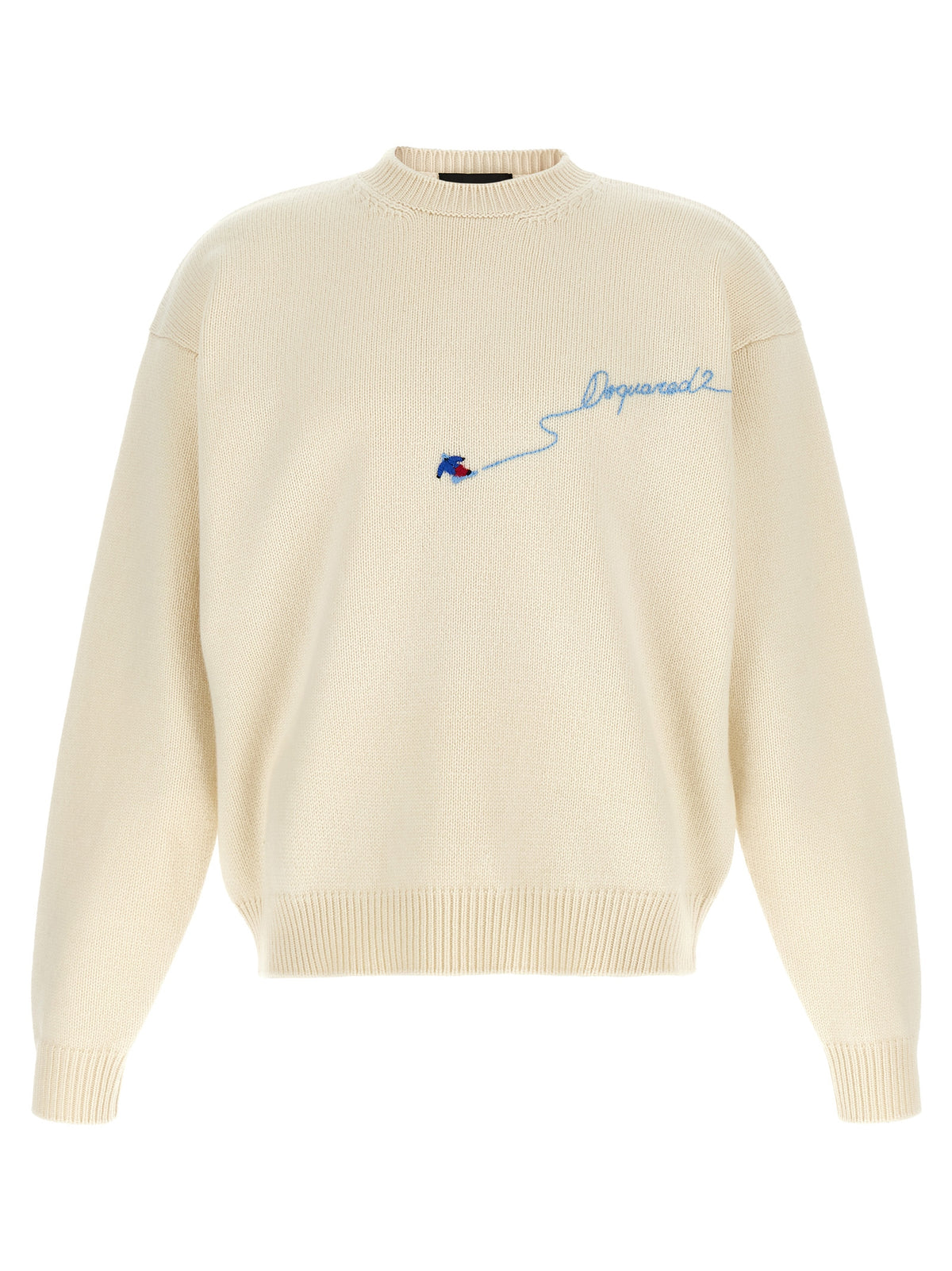 Indulge in the elegance of the DSQUARED2 White Wool Cardigan, a luxurious blend of pure virgin wool and contemporary design, perfect for the discerning wardrobe.