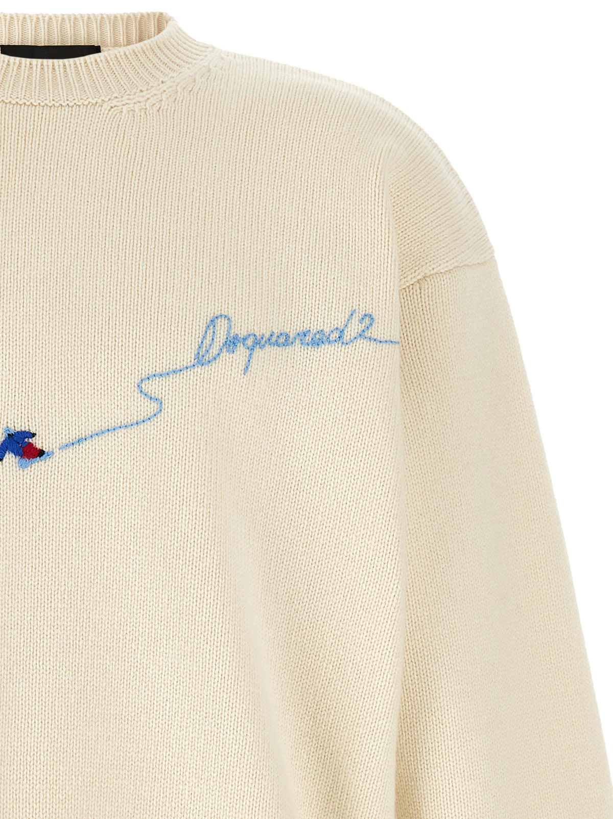 Indulge in the exquisite DSQUARED2 White Wool Cardigan, a masterpiece of pure virgin wool that embodies sophistication and contemporary elegance for the discerning wardrobe.